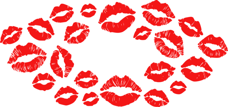 red lips on white background