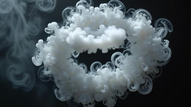 Mesmerizing smoke ring gracefully floating and expanding in slow motion, a captivating display of physics and visual artistry in stunning 4K video