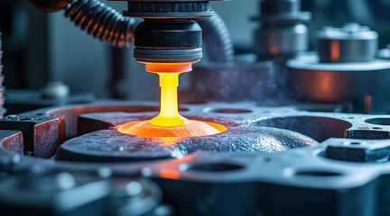 High-Precision Metalworking with Laser Cutting Machine in Industrial Workshop Environment