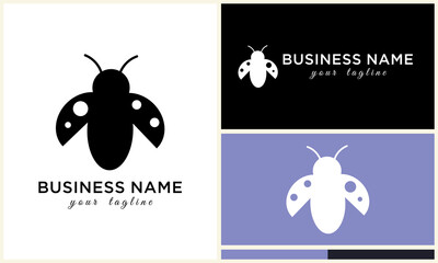 Ladybug Logo Design with Insect Concept, and Black  White.