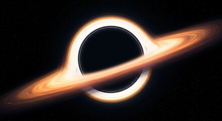 Mesmerizing cosmic vortex of a black hole with accretion disk and distant stars, evoking mystery and the vastness of space