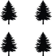 Silhouette coder tree set premium vector illustration. 