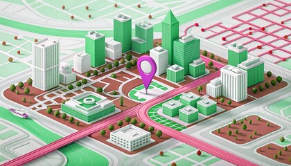 city map with pointer