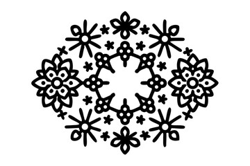 Floral mandala pattern with decorative elements