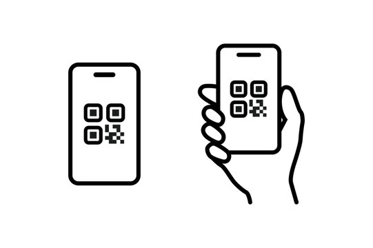 QR code recognition by smartphone. Icon for scanning QR code with smartphone