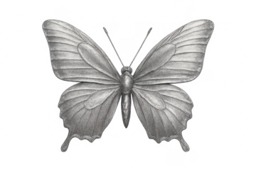 Butterfly hand drawing sketch on transparent background