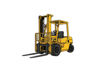 vector illustration of a forklift with a white background