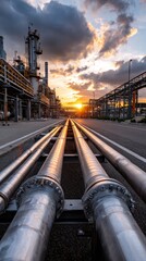 Gas pipes for the oil industry. a clean pipeline for renewable energy production. pipeline for gas or oil, pure hydrogen gas for the production of env