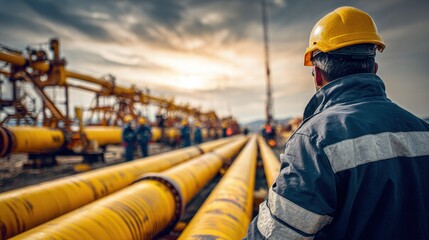 Gas pipes for the oil industry. a clean pipeline for renewable energy production. pipeline for gas or oil, pure hydrogen gas for the production of env