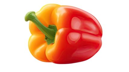 Bell pepper 3d icon glossy minimalist emoji style showing fresh vegetable food design concept healthy nutrition element isolated on white background
