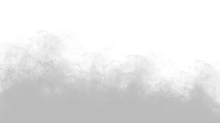 Soft gray smoke effect isolated on transparent background for artistic applications