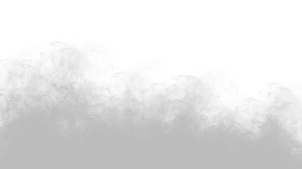 Soft gray smoke effect isolated on transparent background for artistic applications