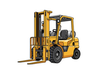 vector illustration of a forklift with a white background