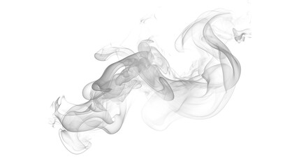 Swirling smoke isolated on transparent background for artistic design projects