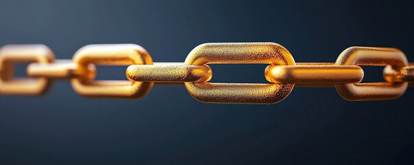 Golden chain link metallic texture closeup macro focus depth of field minimal glossy industrial connection security