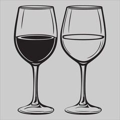 wine glass icon silhouette vector illustration