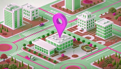 city map with pointer