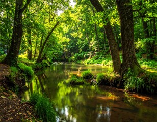 Lush forest stream