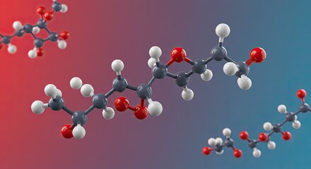 Intricate 3D molecular models displaying scientific research and complex chemical structures for educational or medical concepts