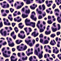 Vector illustration of purple leopard skin texture, exotic animal fur pattern stylish background for trendy textile designs, wallpapers, and creative fashion projects.
