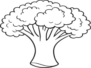 Minimalist broccoli silhouette