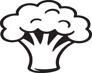 Minimalist broccoli silhouette