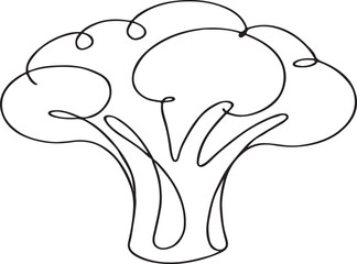 Minimalist broccoli silhouette