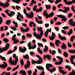 Exotic pink leopard fur background illustration with detailed animal skin, great for fashion fabric, wallpaper, and camouflage.