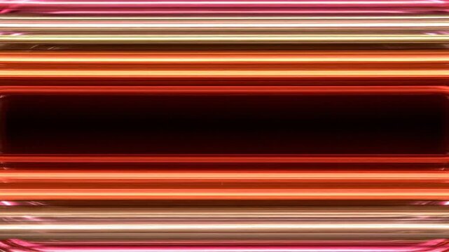 Glowing neon horizontal ellipses stacked with red, orange, yellow colors on a black background