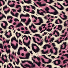 Modern pink leopard animal fur illustration with exotic skin style, excellent for fabric design, wallpaper, and camouflage.