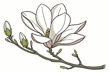 vector illustration of a tree with flowers