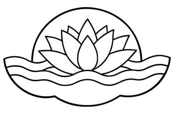 vector hand drawn water lily