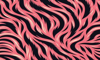 Exotic pink tiger animal striped skin texture background pattern illustration, perfect for wallpapers, textiles, fashion prints, and decorative artwork.