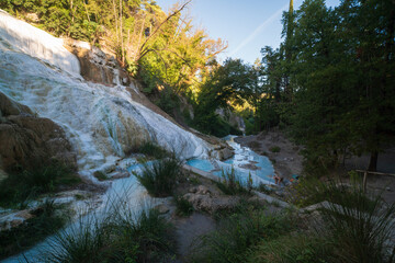 Hot springs at Bagni San Filippo, town in the province of Siena, Italy	