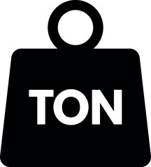 Ton weight icon isolated on white background . Ton icon . Vector illustration