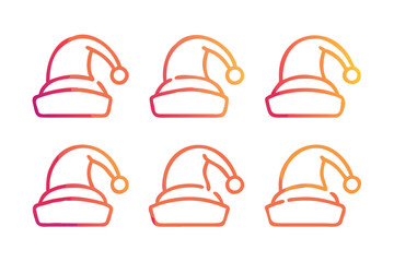 Gradient santa hats for christmas design