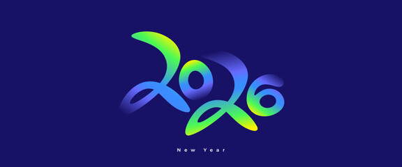 Modern Design with Typography Logo 2026 in Minimalist and Colorful Gradient Colors and Unique Style. For Banner or Poster Design Elements