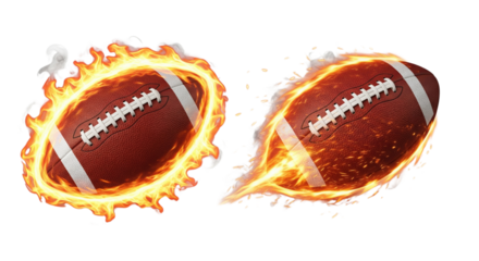 Dynamic Pigskin Action Bundle isolated on transparent background