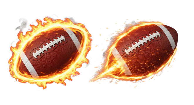 Dynamic Pigskin Action Bundle isolated on transparent background