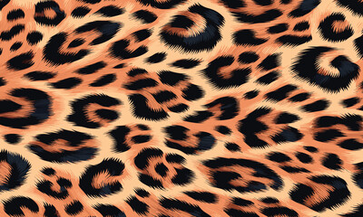 Seamless Animal Wildlife Skin Pattern. Leopard Fur Camouflage Background. Leopard Skin Texture Pattern Vector, bold print for digital and print use.