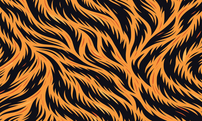 Wild tiger skin vectand illustration featuring striped animal fur texture background, perfect fand fabric prints, wallpaper, tiles, and artistic designs.