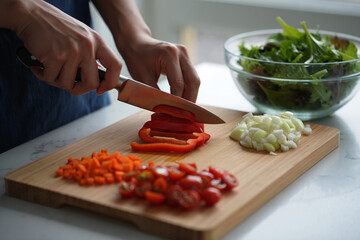 Hexagonal wooden blocks with icons representing growth, strength, learning, time, analysis, and meditation arranged in a honeycomb pattern on a blue background