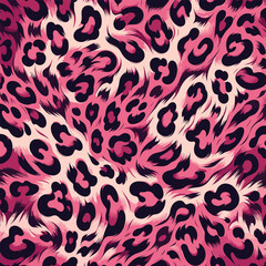 Pink leopard animal skin pattern featuring bold fur texture, great for wallpaper, fabric design, and decorative camouflage background.