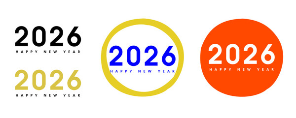 2026_HAPPY NEW YEAR_輪っか,円,縁_横レイアウトセット｜2026_HAPPY NEW YEAR_Ring,Circle,Enclosure_Horizontal Layout Set