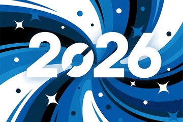 Fototapeta premium Blue Christmas floral vector illustration pattern with snowflakes, star, and a winter tree design on a card for holiday decoration