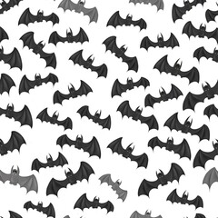 Seamless Pattern with Cute Cartoon Bats