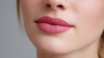 Obraz premium Close-up of a woman's lips with a textured overlay, showcasing a blend of artistic makeup and digital effects. parenting lifestyle influencer