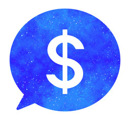 青い星空｜ドルマークの吹き出し