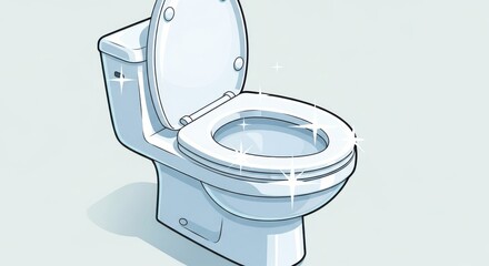 Illustrative Shiny Toilet Bowl Depicting Cleanliness and Hygiene Concept
