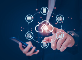 Cloud Computing and Data Synchronization Technology Concept